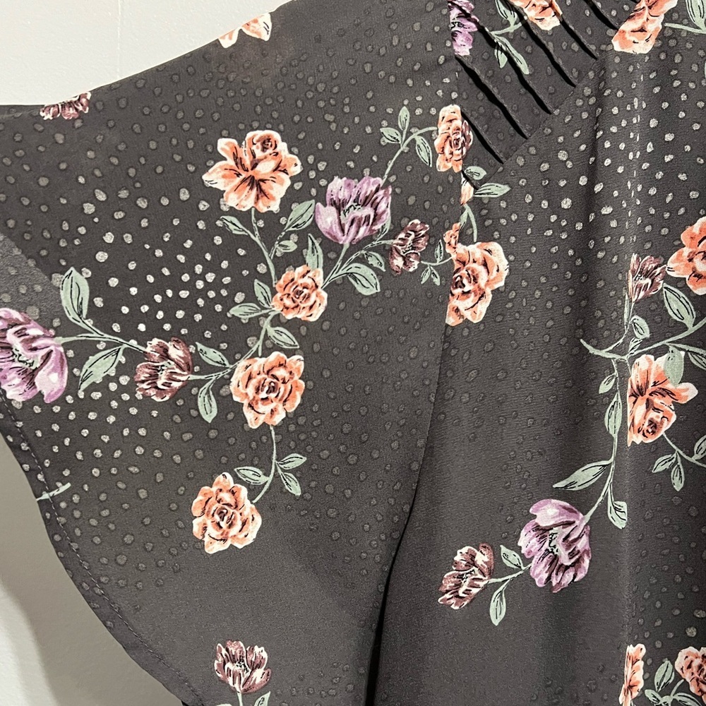 Torrid Georgette Lace Inset Blouse Floral Size 5 - Picture 4 of 13
